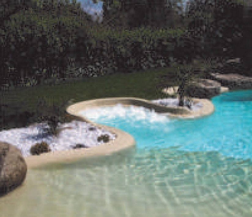 Piscina con acabado de arena