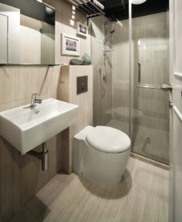Cocina y baño en un cubo
