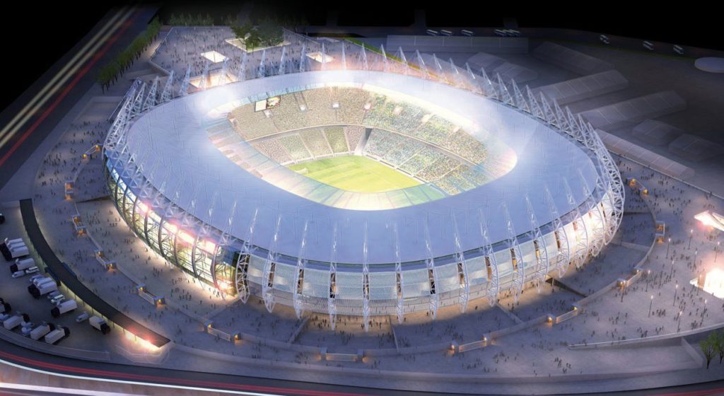 Arena Castelao Fortaleza: Sensores de presencia hacen que la iluminación sea inteligente y evite desperdicios.