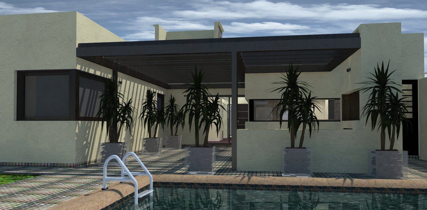 Patio y piscina
