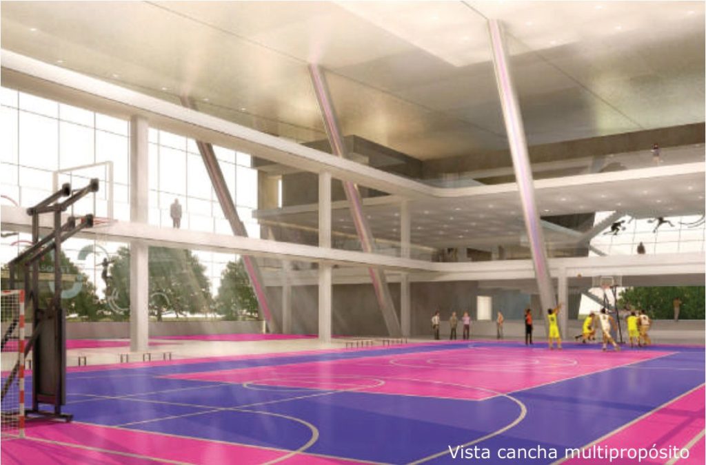 Vista cancha multipropósito
