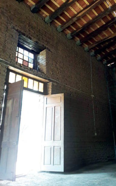 Interior de la Capilla durante la obra