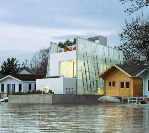 El arquitecto londinense Carl Turner ha desarrollado un diseño para una casa flotante prefabricada.