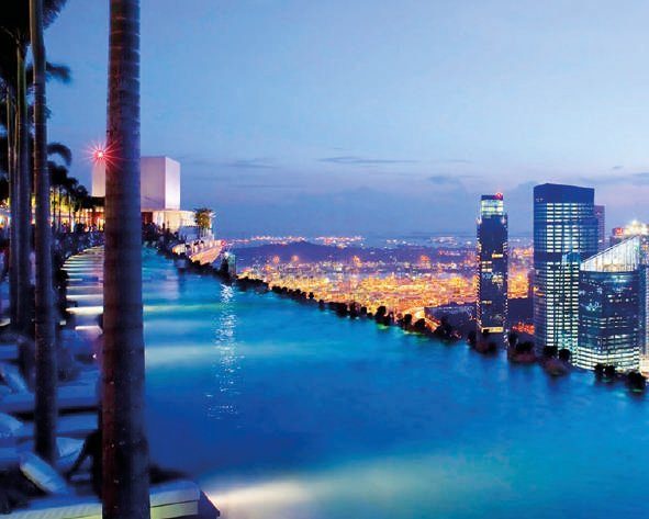 Piscina con borde infinito Hotel Marina Bay Sands, Singapur