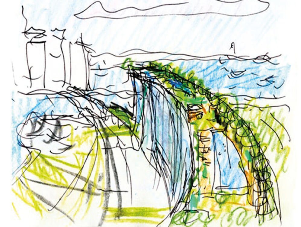 Boceto original del Hotel Marina Bay Sands