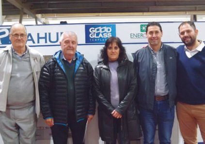 Juan Carlos Pahud, Carlos Mouledoux (Raesa S.A), arq. Patricia Panini, (Colegio de Arquitectos), Fernando Pahud, César Aquilano, (Vasa).